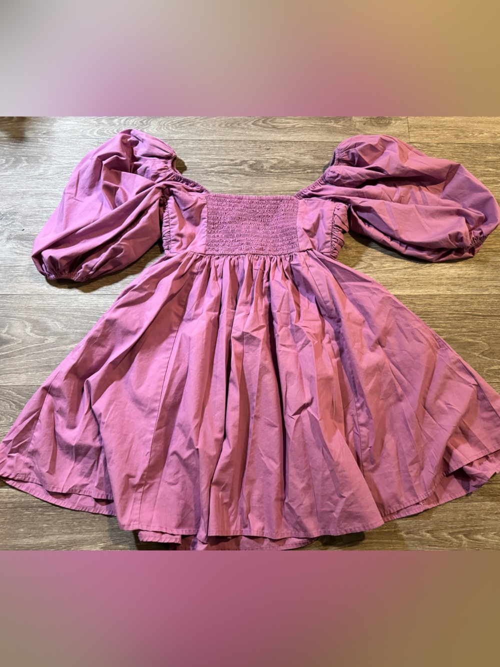 Abercrombie & Fitch Lilac Puff Sleeve Square Neck Mini Dress - Picture 2 of 4